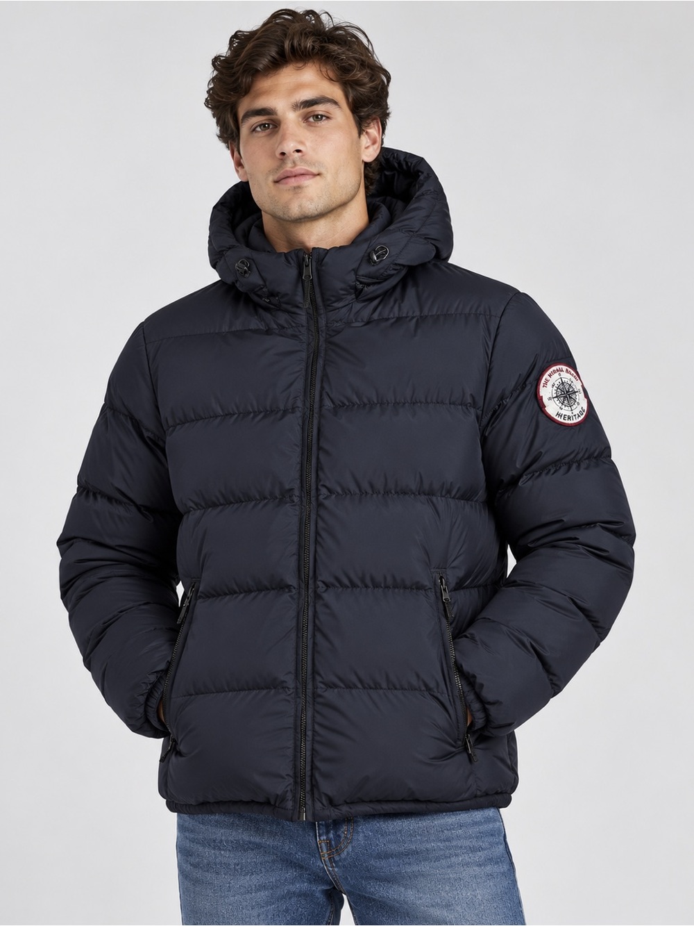 The Normal Brand Men's Hooded Black Puffer Jacket